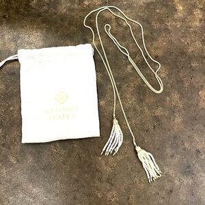Kendra Scott, gold chain, pearl tassels. Adjustable length.